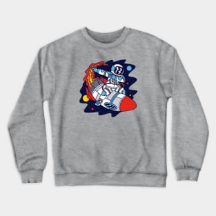 Dabbing Astronaut Riding a Rocket Crewneck Sweatshirt